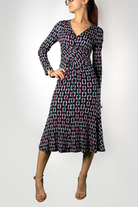 DIANE VON FURSTENBERG CHAIN ​​PATTERN WOOL DRESS