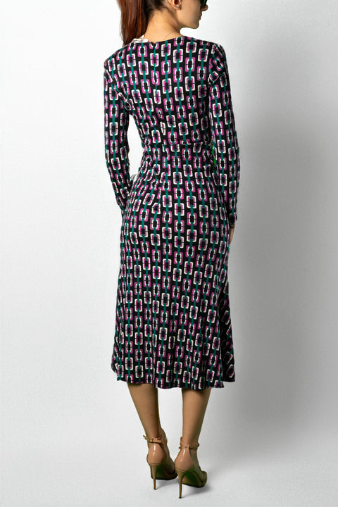 DIANE VON FURSTENBERG CHAIN ​​PATTERN WOOL DRESS