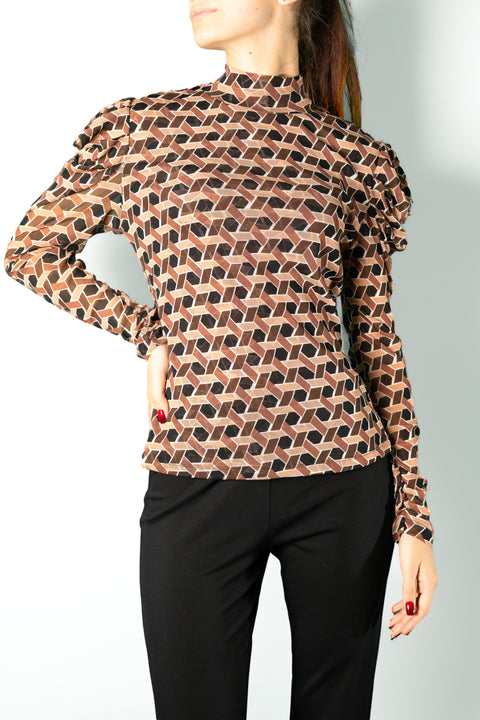 DIANE VON FURSTENBERG TOP FANTASIA SPALLA PALLONCINO