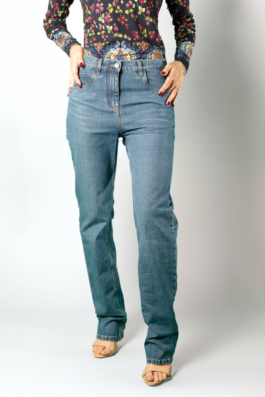 ETRO JEANS VITA ALTA RICAMO TASCA