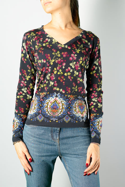 ETRO VISCOSE SWEATER WITH MORE PRINT