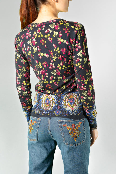 ETRO VISCOSE SWEATER WITH MORE PRINT