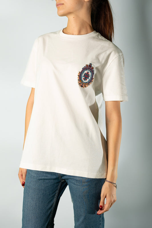 ETRO T-SHIRT JERSEY RICAMO PETTO