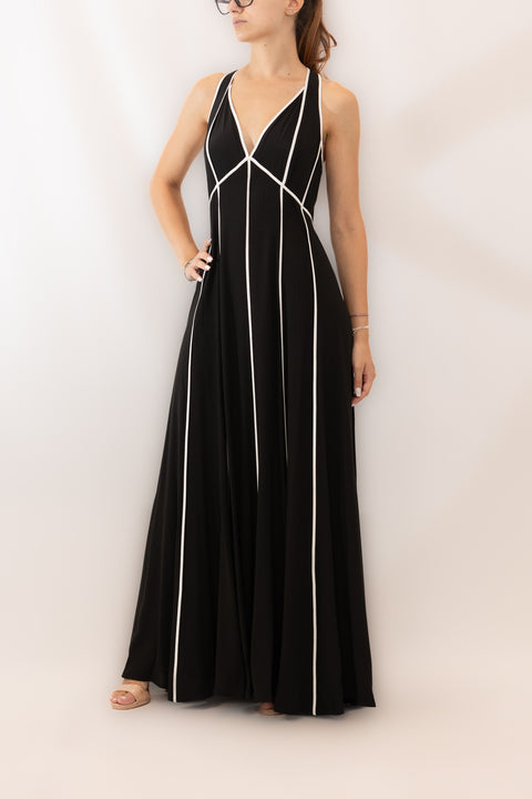 DIANE VON FURSTENBERG ABITO LUNGO NERVATURE A CONTRASTO