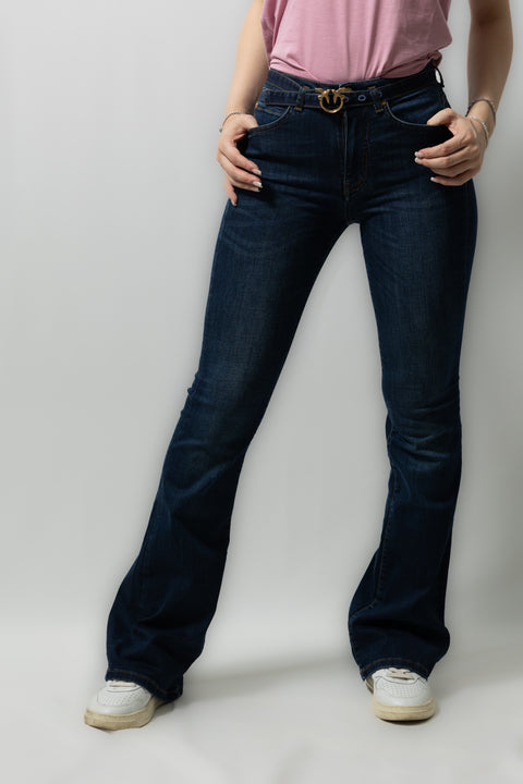 PINKO FLORA DENIM FONDO ZAMPA