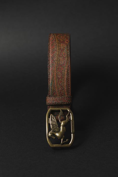 ETRO CINTURA ARNICA FIBIA PEGASO BRONZO