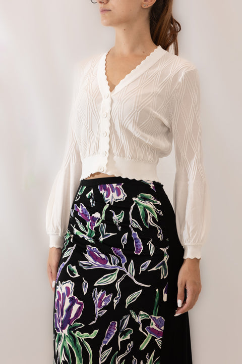 DIANE VON FURSTENBERG CARDIGAN CROPPED TRAFORATO