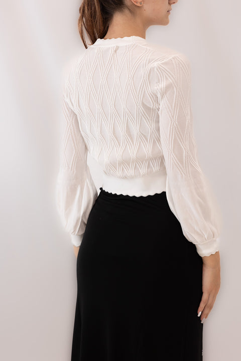 DIANE VON FURSTENBERG CARDIGAN CROPPED TRAFORATO
