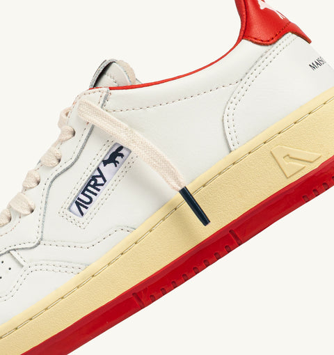 MEDALIST LOW 'MAISON KITSUNÉ' IN PELLE BIANCA E RED CLAY