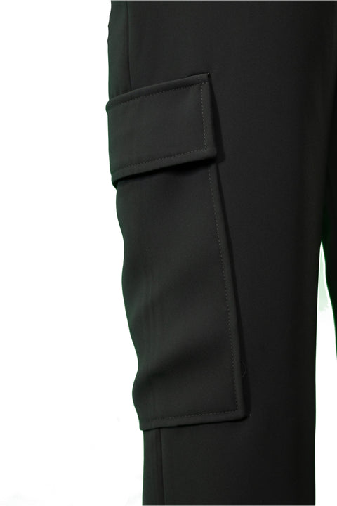 PAROSH CADIS CARGO PANTS WITH CUFF BOTTOM