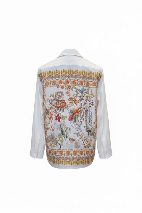 ETRO CAMICIA POPELINE CON SCHIENA SETA STAMPA GARDEN