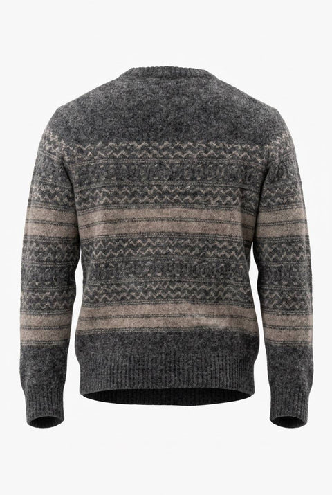 BRUNELLO CUCINELLI MAGLIA GIRO COLLO JACQUARD CASHMERE E ALPACA