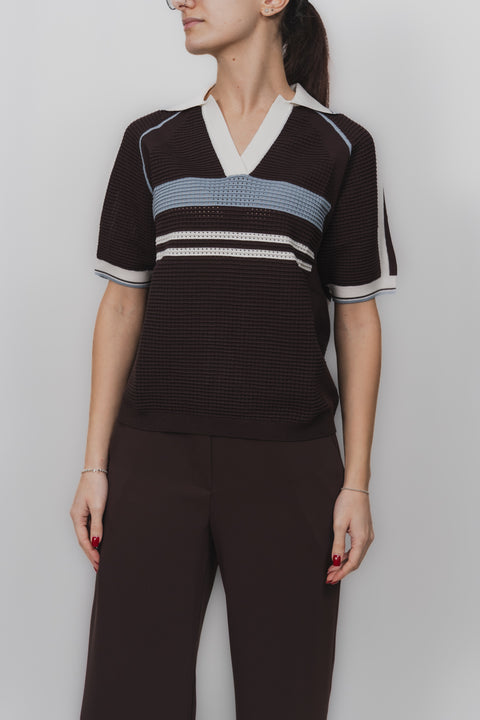 PAROSH POLO RIGHE VISCOSA TRICOT