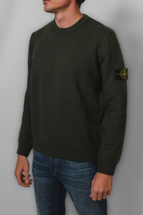 STONE ISLAND MAGLIA GIROCOLLO CALDO COTONE LOGO SPALLA
