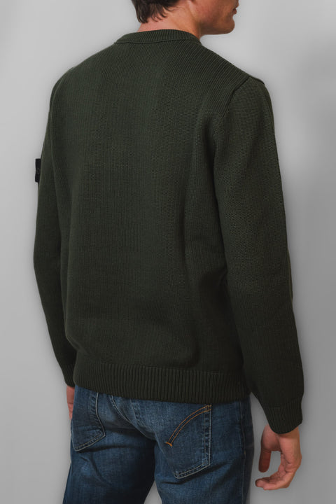 STONE ISLAND MAGLIA GIROCOLLO CALDO COTONE LOGO SPALLA