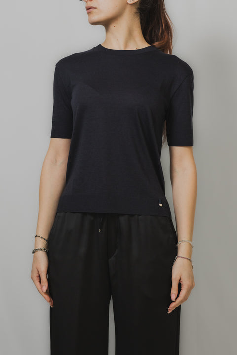 HERNO T-SHIRT SPACCHI FONDO REALIZZATA IN COTONE TRICOT