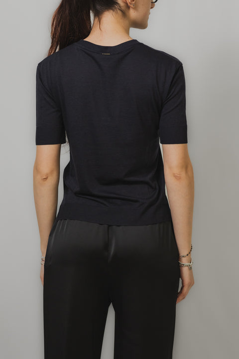 HERNO T-SHIRT SPACCHI FONDO REALIZZATA IN COTONE TRICOT