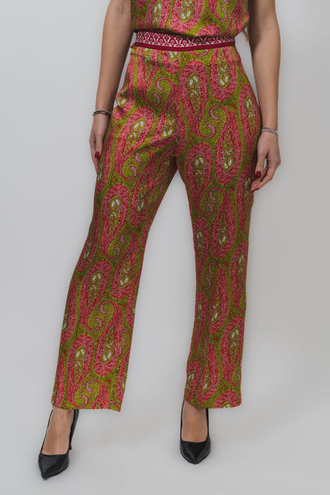 ETRO PANTALONE SETA STAMPA PESLEY