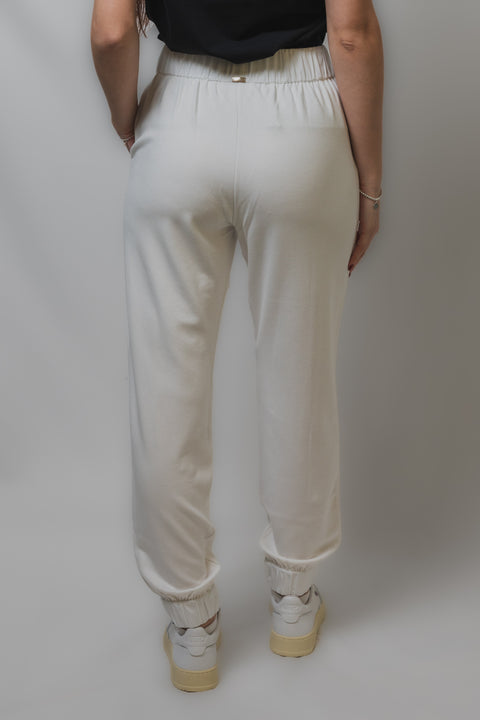 HERNO PANTALONE CON CULISSE IN VITA INSERTI IN TAFFETAS CON MOLLA SUL FONDO REALIZZATA IN COTONE