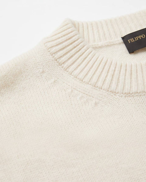 FILIPPO DE LAURENTIIS MAGLIA LANA E CASHMERE GIROCOLLO OVER ASIMMETRICA