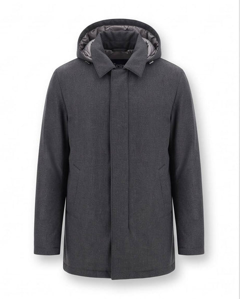 HERNO TRENCH CAPPUCCIO STACCABILE FLANELLA