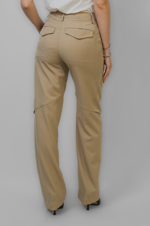 DONDUP CAMILA PANTALONE CARGO REALIZZATO IN TESSUTO FRESCO LANA VESTIBILITA  OVER