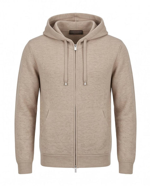 FILIPPO DE LAURENTIIS BOMBER ZIP CAPPUCCIO MISTO CASHMERE
