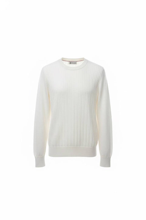 BRUNELLO CUCINELLI MAGLIA COTONE COSTA PIATTA