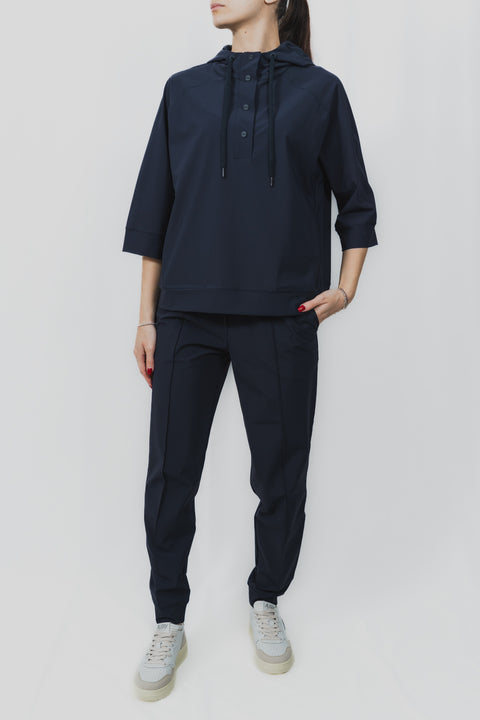 HERNO FELPA CAPPUCCIO JERSEY TECNICO