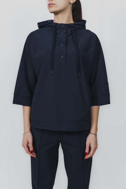 HERNO FELPA CAPPUCCIO JERSEY TECNICO