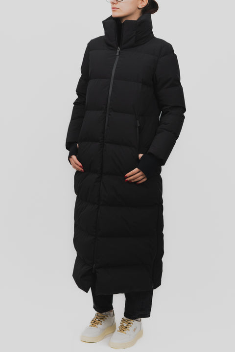 HERNO PIUMINO LUNGO CON CAPPUCCIO E SPACCHI