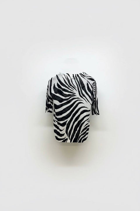 MAX MARA STUDIO AGO T-SHIRT ORGANZA FANTASIA ZEBRA