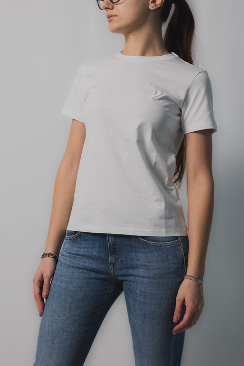 DONDUP T-SHIRT CON LOGO RICAMO SUL PETTO REALIZZATA NEL TESSUTO JERSEY