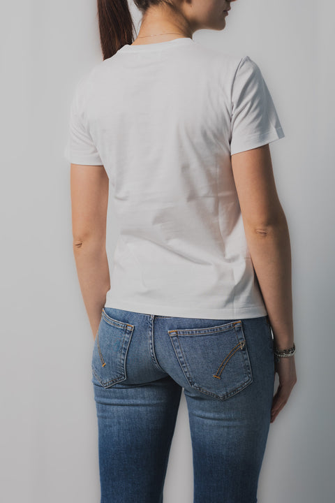 DONDUP T-SHIRT CON LOGO RICAMO SUL PETTO REALIZZATA NEL TESSUTO JERSEY