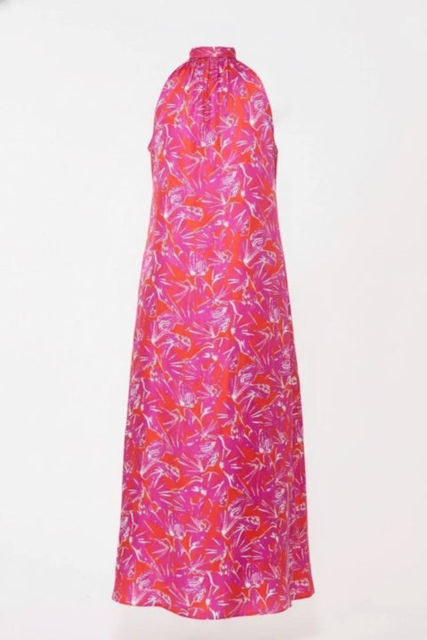 MAX MARA CARTONE ABITO LUNGO SCOLLO AMERICA SETA FANTASIA