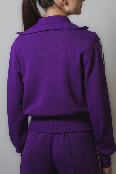 AUTRY FELPA ZIP COTONE JERSEY BALDA LOGO SU BRACCIO