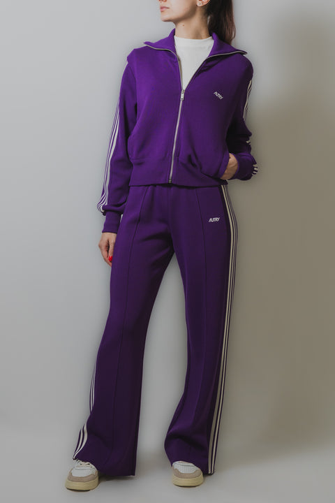 AUTRY FELPA ZIP COTONE JERSEY BALDA LOGO SU BRACCIO