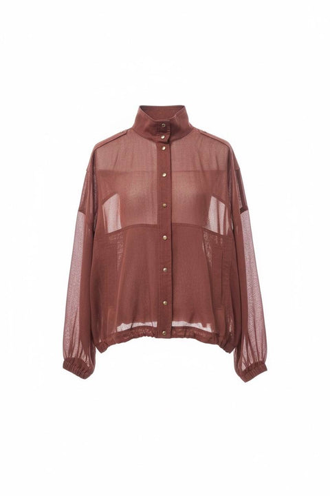 BRUNELLO CUCINELLI FELPA ORGANZA BOTTONI AUTOMATICI
