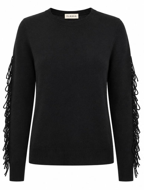 PAROSH MAGLIA FRANGE CASHMERE
