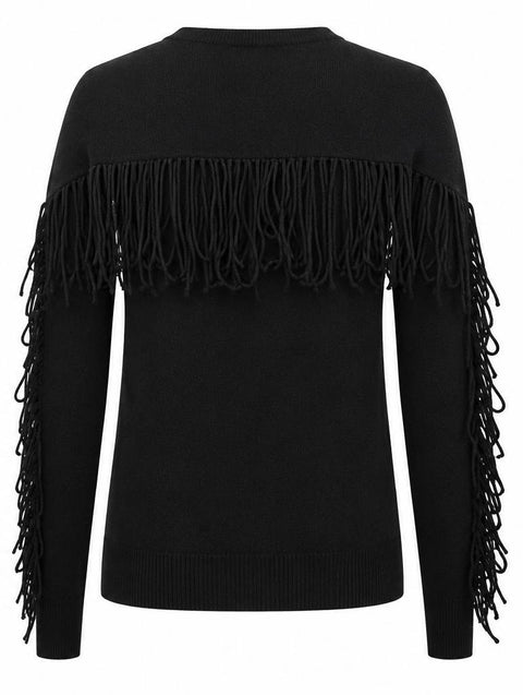 PAROSH MAGLIA FRANGE CASHMERE