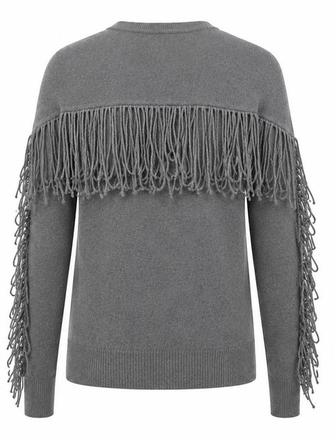 PAROSH MAGLIA FRANGE CASHMERE