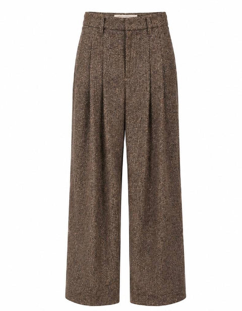 BRUNELLO CUCINELLI PANTALONE OVER 2 PINCES LANA TWEED