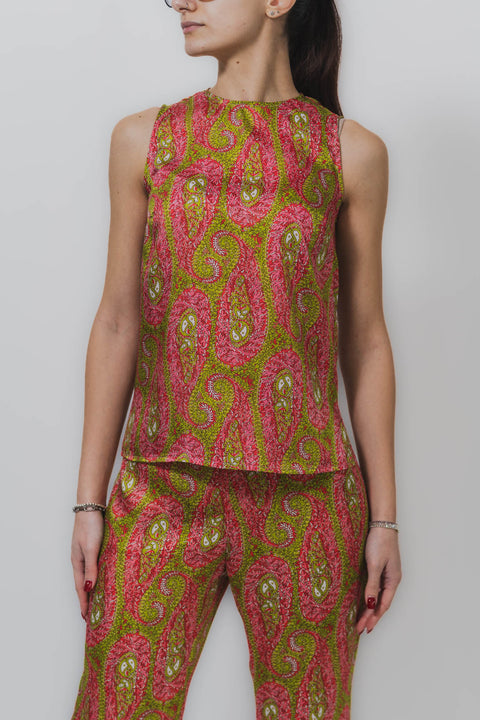 ETRO TOP SETA STAMPA PESLEY