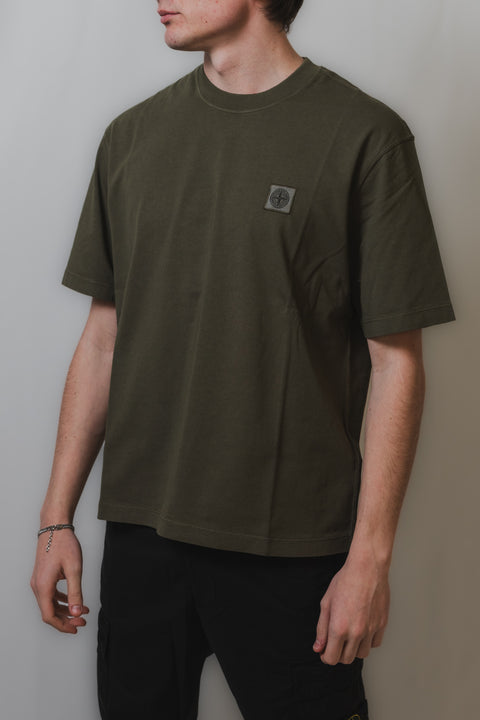 STONE ISLAND T-SHIRT REGULAR FIT JERSEY CON PATCH LOGO SUL PETTO