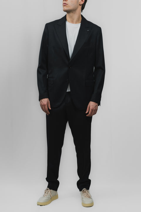 LARDINI COORDINATO 2 BOTTONI PANTALONE PINCES LANA