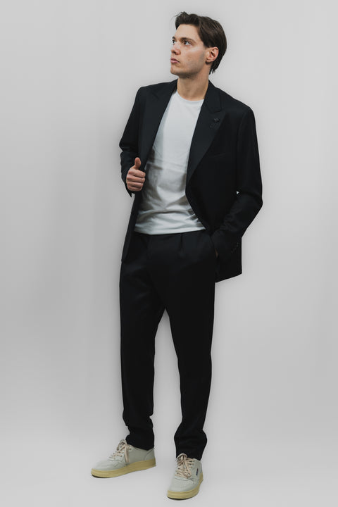 LARDINI COORDINATO 2 BOTTONI PANTALONE PINCES LANA