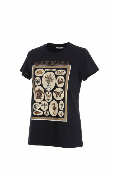 MAX MARA SPADINO T-SHIRT JERSEY STAMPA LOGO
