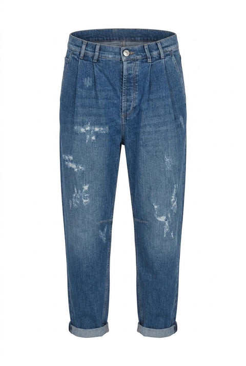 BRUNELLO CUCINELLI PANTALONE 2 PINCES DENIM DESTROID