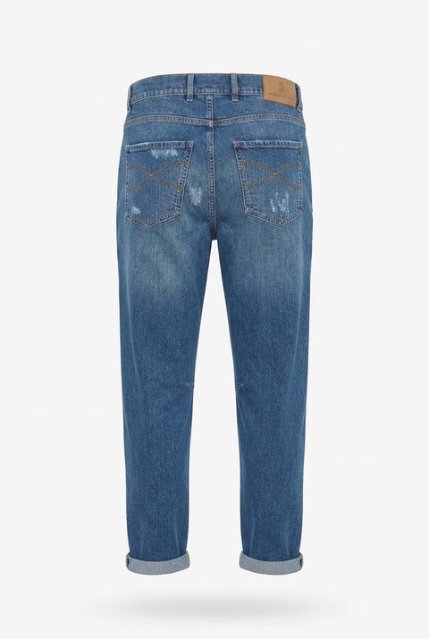 BRUNELLO CUCINELLI PANTALONE 2 PINCES DENIM DESTROID