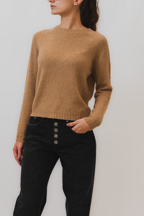 ROBERTO COLLINA MAGLIA GIROCOLLO BABY CAMEL